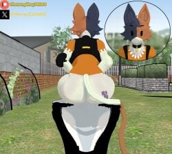 (theusagiboy1406) 1furry 1girls 3d 3d_(artwork) 3d_model 3d_render anthro ass ass_focus back_view bare_ass big_ass big_butt bottomless cat_ears cat_humanoid cat_tail cate_meowdy_(fortnite) collar commission epic_games feline female female_focus female_only fortnite fortnite:_battle_royale fur furry furry_female furry_only huge_ass mikumikudance mmd multicolored_fur multicolored_hair outdoors patreon patreon_logo patreon_username sitting solo solo_female toilet toilet_use twitter_link twitter_username x-ray