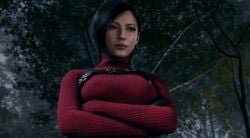 1girls 3d 3d_animation ada_wong ai_assisted animated black_hair female female_focus female_only no_sound resident_evil ribbed_sweater short_hair shoulder_holster tagme thedirtden video