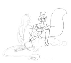 2016 animated anthro bottomless carrying chains character_request clitoris clothed clothing duo feline female fluffy_tail fur furry fuzzamorous hair lion long_hair male mammal monochrome nude original original_character original_characters penetration penis pussy rodent scarlet_(jolly_jack) sex simple_background sketch squirrel straight vaginal_penetration vein veiny_penis