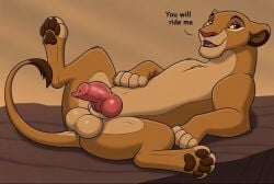 ai-created ai_assisted ai_generated big_balls big_knot big_paws big_penis brown_fur canine_genitalia canine_penis feral gynomorph huge_balls huge_cock huge_knot huge_paws huge_penis knot knotted_penis laying_on_back light_brown_fur lion lioness looking_at_viewer paws perchance_ai sarabi sarabi_(the_lion_king) talking_to_viewer tawny_fur the_lion_king thick_penis