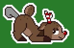 anal anal_sex animated anthro antlers ass_up bedroom_eyes black_eyes blushcrunch_studio brown_body brown_eyelids brown_fur brown_hooves clenched_teeth closed_eyes colored dandy's_world deer digital_media_(artwork) disembodied_penis ears_back from_behind_position fur genitals green_background hooves horn lambby looking_back loop male male_only mammal narrowed_eyes new_world_deer open_mouth outline penetration penis pivoted_ears pixel_(artwork) pixel_animation pixel_art red_nose reindeer roblox rudie_(dandy's_world) seductive sex short_tail simple_background smile solo striped_antlers tail teeth toon_(dandy's_world) white_outline