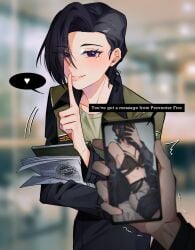 before_and_after blush bra clothed clothes clothing comparison eclipseb041117 female gundam gundam_wing hand_on_lips hushing lingerie lingerie_bra lingerie_panties lucrezia_noin male male_pov nude_selfie phone phone_screen photo photo_(object) photo_comparison pov_male seductive seductive_look seductive_smile smile smiling smiling_at_viewer suggestive suggestive_gesture suggestive_look suggestive_pose teasing teasing_viewer unbuttoned unbuttoned_shirt undressed