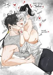 ass athletic athletic_female athletic_male big_ass big_breasts big_butt breasts cleavage clothed clothes clothing curvaceous curvaceous_body curvaceous_female curvaceous_figure curvaceous_hips curvy curvy_body curvy_female curvy_figure curvy_hips dominant_female dubious_consent fat_ass fat_butt horns kakesu2396 kissing larger_male long_hair male_rover_(wuthering_waves) muscular muscular_female older_female rover_(wuthering_waves) short_hair shorter_female smaller_female submissive_male suggestive suggestive_gesture suggestive_pose taller_male thick_ass thick_butt tongue tongue_kiss unbuttoned unbuttoned_shirt undressing wuthering_waves younger_male zani_(wuthering_waves)