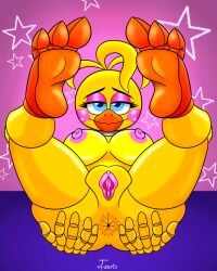 1girls animatronic animatronic_female animatronic_girl ass ass_focus ass_grab beak blue_eyes chicken chicken_girl fanart_from_twitter feet feet_fetish feet_up five_nights_at_freddy's five_nights_at_freddy's_2 fnaf foot_fetish humanoid naked naked_female naked_footwear orange_beak pijama pink_background pink_cheeks pink_nipples pink_pussy pink_vagina sole_female soles t-zarts tight_anus tight_pussy toes toy_chica_(fnaf) vagina yellow_anus yellow_ass yellow_skin