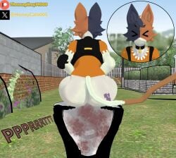 (theusagiboy1406) 1furry 1girls 3d 3d_(artwork) 3d_model 3d_render anthro ass ass_focus back_view bare_ass big_ass big_butt bottomless cat_ears cat_humanoid cat_tail cate_meowdy_(fortnite) collar commission epic_games fart fart_cloud fart_fetish farting farts feline female female_focus female_only fortnite fortnite:_battle_royale fur furry furry_female furry_only huge_ass mikumikudance mmd multicolored_fur multicolored_hair outdoors patreon patreon_logo patreon_username sitting solo solo_female toilet toilet_use twitter_link twitter_username x-ray