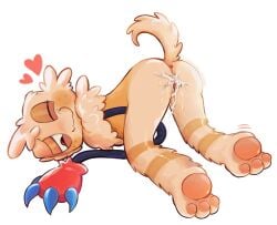 boypussy cuntboy dandy's_world goob_(dandy's_world) leaking_cum pawpads paws vagina