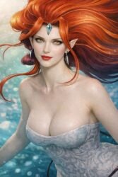 big_breasts dress earrings flowing_hair giantess hologram orange_hair pale-skinned_female pale_skin popstar retro_artstyle sharon_apple vintage yellow_eyes