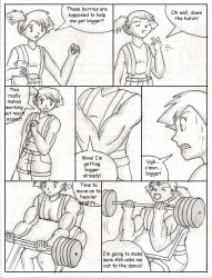 biceps female grandmasterlucilious kasumi_(pokemon) misty_(pokemon) muscular_arms pokemon weights