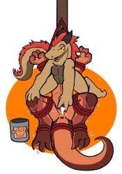 2025 ambiguous_gender anus avery_the_kobold binder_(restraint) bodily_fluids bondage bondage_gear bound claws cum cum_in_vagina cum_inside digital_media_(artwork) duo english_text facesitting female female/ambiguous feral forced forced_prostitution genital_fluids genitals hi_res horn kobold legbinder legbinds looking_at_viewer offering_sex offering_to_viewer presenting prostitution public_use reptile restraints scales scalie shaking simple_background sitting_on_another smile spreading_partner tail text tongue trembling trout_(artist) veks vulva yellow_eyes