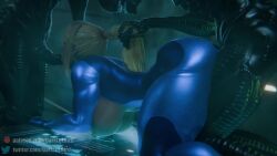 1girls 2boys 3d alien_(franchise) blonde_hair blowjob crossover darklulbird double_penetration eastern_and_western_character interspecies male_xenomorph metroid samus_aran sex short_video shorter_than_30_seconds spitroast straight straight_sex tagme vaginal_penetration vaginal_sex video xenomorph zero_suit_samus