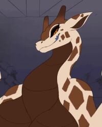 animated anthro anthro_pred bellarosa big_breasts bow_tie breasts bust_portrait clenched_teeth dark_eyelids digital_media_(artwork) domestic_cat duo felid feline felis female female_pred forced forked_tongue fully_inside furry giraffe giraffid hybrid in_mouth in_throat interspecies larger_female larger_pred licking licking_lips long_neck male male_prey mammal neck_bulge oral_vore partially_inside pippuri portrait pupils reptile scalie scared short_playtime size_difference slit_pupils smaller_male snake sound stretched_throat swallowing tagme teeth tongue tongue_out unwilling_prey video vore