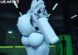 1girls 3d alternate_version_at_source alternate_version_available ass ass_focus big_ass big_breasts breasts curvy curvy_female curvy_figure female furry furry_female furry_only litemeows partially_clothed request requested roblox roblox_avatar robloxian scameows self_upload softcore solo solo_female solo_focus subway white_hair
