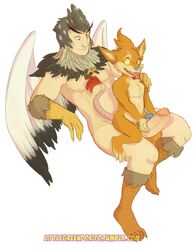 2boys anthro avian birdperson duo feline frottage humanoid humanoid_penis hybrid male male_only mammal multiple_boys penis rick_and_morty sex shadowpelt size_difference squanchy wings yaoi