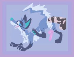 2026 anal anal_sex animal_genitalia animal_penis blue_body blue_fur canid canine canine_genitalia canine_penis canis coyote demensa domestic_dog emil_(demensa) equine_genitalia equine_penis feral full-length_portrait fur genitals hi_res knot knotted_penis male mammal mottled mottled_genitalia mottled_penis open_mouth penetration penile penile_penetration penis penis_in_ass portrait solo