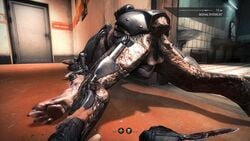 1boy 2015 3d animal_genitalia anus ass balls bent_over bj_blazkowicz canine fangs highres male presenting raised_tail shiny solo spread_legs spreading testicles wolfenstein