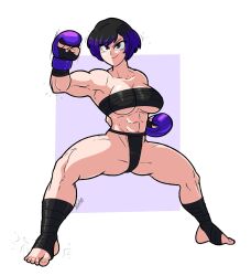 1girls abs athletic_female big_ass big_breasts female female_abs female_only fit_female namco netto-painter reina_mishima solo tekken tekken_8 thick_thighs underboob