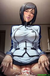 1girls ai_generated big_breasts blue_hair cowgirl_position cum cum_in_pussy cum_inside female female_focus female_penetrated fit fit_female freckles freckles_on_face hi_res kangoku_senkan light-skinned_female light_skin lilith-soft looking_at_viewer male_pov military military_uniform naomi_evans original penetration penis pov red_eyes riding riding_penis self_upload sex short_hair smporate_ai squatting stable_diffusion thick thick_thighs thigh_highs thighhighs thighs uniform vaginal_penetration vaginal_sex