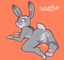 abs anthro anthro_only anus breasts disney female fur judy_hopps nipples pussy pussy_juice secretsecretson sideboob small_breasts solo zootopia