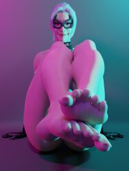 1girls 3d 3d_(artwork) athletic athletic_female black_cat_(marvel) blender blender_(software) blender_cycles blue_light eyewear facewear feet felicia_hardy female fetish_wear foot_fetish foot_focus insanis_(artist) latex_gloves long_toenails looking_at_viewer marvel mask partially_clothed pink_light purple_light self_upload simple_background smiling smiling_at_viewer soles spider-man_(ps4) spider-man_(series) toes toned white_hair