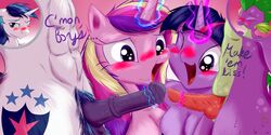 2016 2boys 2girls anthro anthrofied balls blush closed_eyes cutie_mark dialogue dragon english_text equine erection female forced friendship_is_magic frist44 fur glow group hair highres horn horse horsecock long_hair looking_at_viewer magic male mammal multicolored_hair multiple_boys multiple_girls multiple_penises my_little_pony nude one_eye_closed open_mouth penis pink_fur princess_cadance_(mlp) purple_eyes purple_fur scalie sex shining_armor_(mlp) smooth_skin spike_(mlp) testicles text twilight_sparkle_(mlp) two_tone_hair uncensored unicorn white_fur wink yaoi