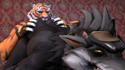 3d ass claws dire_(fortnite) fortnite fruit_cock furry furry_only gay gloves gray_body grey_skin licking licking_anus licking_ass male/male male_only orange_body orange_skin oscar_(fortnite) rimming striped_body tiger tiger_ears tongue tongue_out wolf wolf_ears yellow_eyes