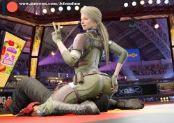 1boy 1girls 3d 3d_(artwork) absurd_res ass_focus beaten black_hair blender blonde_hair boots cassie_cage combat_boots dominant dominant_female domination dominatrix face_in_ass facesit facesitting facesitting_through_clothes female female_domination femdom helpless highres jin_kazama jvfemdom kazama_jin legs long_hair looking_at_another looking_down looking_pleasured male male/female mortal_kombat mortal_kombat_11 pinned pinned_down ponytail sadism sadistic scissorhold sitting sitting_on_person smirk smirking squeezing submission submissive submissive_male tekken thick_thighs thighs uniform