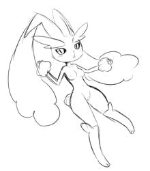 anthro aturn breasts female greyscale lagomorph lopunny mammal monochrome nintendo nipples nude pokemon pokemon_(species) pussy rabbit solo tagme video_games