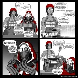 1girls adeptus_mechanicus astra_militarum comic dialogue english_text female guardswoman_(warhammer_40k) imperial_guard imperium_of_man necrocephalopod speech_bubble techpriest text warhammer_(franchise) warhammer_40k