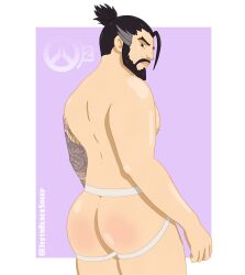 asian_male ass big_butt cake gay hanzo hanzo_shimada jestablacksheep jockstrap muscular_male naked overwatch overwatch_2 tagme tattoo