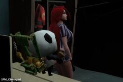 3d animated female katarina_du_couteau league_of_legends lunar_new_year lunar_revel_series panda_teemo red_card_katarina soccer_cup_series teemo the_grind_series