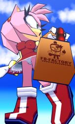 1girls 3d_(artwork) 3d_model amy_rose anthro ass bag big_breasts boots bracelet cameltoe dildo dress erect_nipples female female_only fully_clothed furry gloves hotred is_(artist) low_poly nipples_visible_through_clothing panties rockthebull sega sex_toy solo sonic_(series) underwear white_panties