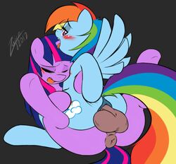 anal anus balls closed_eyes duo edit equine feral friendship_is_magic futatwi horn mammal my_little_pony open_mouth pegasus penis pussy rainbow_dash_(mlp) sex tongue tongue_out twilight_sparkle_(mlp) unicorn wings zajice