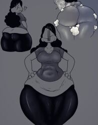1girls 2022 artist_self-insert ass_focus belly_visible_through_clothing big_ass big_breasts black_and_white black_hair bottom_heavy cleavage clothed clothed_female exclamation_point female grey_background hands_on_hips huge_ass long_hair long_hair_female looking_at_viewer looking_back monochrome multiple_angles nude nude_female presenting_hindquarters question_mark shiny_clothes shower shower_head showering simple_background soap soap_bubbles solo spraying_water thattechnique thatti_(thattechnique) theimmortalguy thick_thighs tight_clothing tight_pants tight_shirt under_shirt water_on_body wet_skin whistling wide_hips