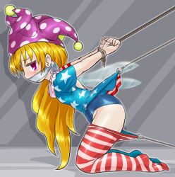 bondage bound clownpiece gag gagged one-piece_swimsuit swimsuit touhou winn