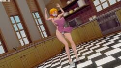 1girls 3d 3d_(artwork) animated apron blue_eyes casual dancing female human jic_jic music_video nora_valkyrie orange_hair outerwear pale_skin rwby sound tagme video