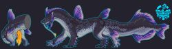 absurd_res aquatic_dragon avian-king claws countershade_neck countershade_scales countershade_tail countershade_torso countershading dorsal_fin dragon erection feral fin genitals hi_res male marine penis quadruped scales solo tail tail_fin