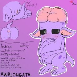 ass asshole awblongata completely_nude fan_character fat_mons female female_only m1ndfvcker monster my_singing_monsters nervous pointy_ears presenting presenting_hindquarters pussy reference_sheet solo_female spread_legs swirly_eyes text theremind