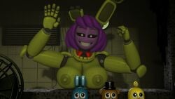 3d 3d_(artwork) against_glass animatronic areola areolae big_breasts bonnie_(fnaf) boob_window bread678 breast_press breasts breasts_out chica_(fnaf) five_nights_at_freddy's five_nights_at_freddy's_3 fnaf freddy_(fnaf) hard_nipples hi_res nipples purple_guy_(fnaf) purple_hair purple_skin sfm smile smiling smiling_at_viewer source_filmmaker springtrap springtrap_(fnaf) staring staring_at_viewer tits tits_out wendy_afton william_afton