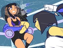 blackfire boxing boxing_gloves boxing_match boxing_ring cartoon_network dc dc_comics ena female female_focus female_only joel_g netto-painter ryona speed_bag tamaranean teen_titans warner_brothers