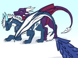 activision anus ass blue_body blue_eyes blue_fur claws cynder dragon duo female feral fur furred_dragon genitals hair horn long_tail male mythological_creature mythological_scalie mythology penis purple_body purple_skin pussy scalie spiked_penis spikes spyro_the_dragon tail white_hair wings winterdrake1357
