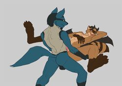 anal anthro balls darkmask demon duo lucario male mammal nintendo olivier_oswald penis pokemon pokemon_(species) raccoon roommates_(comic) spelunker_sal video_games yaoi