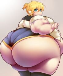 1boy ass belly big_ass big_ass_(male) big_belly big_butt blue_eyes candykitten11 fat fat_arms fat_ass fat_femboy fat_fetish fat_male fat_man fat_thighs femboy huge_ass kagamine_len large_belly looking_at_viewer looking_back male male_only morbidly_obese morbidly_obese_femboy morbidly_obese_male ssbhm stretched_clothing thick_thighs thighs vocaloid weight_gain wide_hips yellow_hair