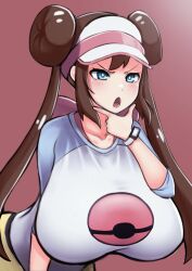 1girls 3rd_nekokan alternate_breast_size artist_request big_breasts breasts brown_hair busty curvaceous curvy curvy_body curvy_female female game_freak huge_breasts large_breasts meme nintendo pokemon pokemon_(game) pokemon_bw2 rosa's_pose_analyzing rosa_(pokemon) voluptuous