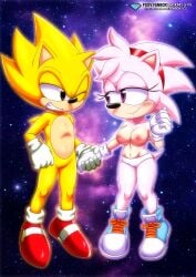 amy_rose anthro bbmbbf blush breasts classic_amy_rose classic_sonic classic_sonic_(universe) diamond_level female gloves male male/female mobius_unleashed one_eye_closed palcomix panties pietros_secret_club sega shoes sonic_(series) sonic_the_hedgehog sonic_the_hedgehog_(series) super_amy super_sonic teeth topless underwear