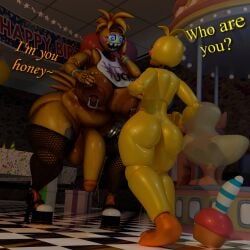 2024 3d_(artwork) animatronic anonymousfm anthro areola ass avian balls beak big_breasts big_butt bird blender_(software) blender_cycles breasts chicken chubby_female clothing cupcake_(fnaf) digital_media_(artwork) duo english_text female five_nights_at_freddy's five_nights_at_freddy's_2 flaccid futanari galliform gallus_(genus) genitals hair herm hi_res huge_breasts huge_butt humanoid_genitalia humanoid_penis hyper hyper_butt intersex machine makeup nipple_piercing nipples nude open_mouth penis phasianid piercing robot scott_cawthon scottgames sharp_teeth size_difference smile tail teeth text thick_thighs toy_chica_(fnaf) wide_hips yellow_body