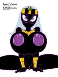 alien big_breasts black_skin blue_eyes breasts duck_dodgers female huge_breasts looney_tunes martian nipples purple_nipples pussy queen_tyr'ahnee solo ultrafem warner_brothers