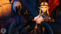 1futa 1girls 3d alternate_breast_size animated areola black_skin blonde_hair blue_eyes bouncing_breasts breasts busty cleavage corset dark-skinned_female dark_elf dark_skin dickgirl elf elf_female fallen_throne female futa_on_female futa_with_female futanari humanoid hylian hyrule_warriors intersex interspecies large_breasts long_hair lordaardvark nintendo nipple_piercing nipple_ring nipples piercing pointy_ears princess_zelda queen_nualia riding short_hair sitting sitting_on_lap source_filmmaker the_legend_of_zelda voluptuous white_hair yellow_eyes zelda_(hyrule_warriors)