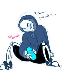 alkipunch animated_skeleton blue_penis hooded_jacket hoodie jacket male male_only male_solo masturbation monster penis sans sans_(undertale) skeleton undead undertale undertale_(series) video_games