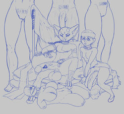 2015 big_penis bisexual bondage demon_boy doodle extreme_bondage huge_cock hung_trap monochrome monster_boy puppet sketch trap v-sarg vladimir-sarg