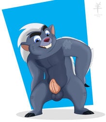 aaron_(artist) balls bunga cub disney erection honey_badger male male_only mammal mustelid penis solo the_lion_guard the_lion_king